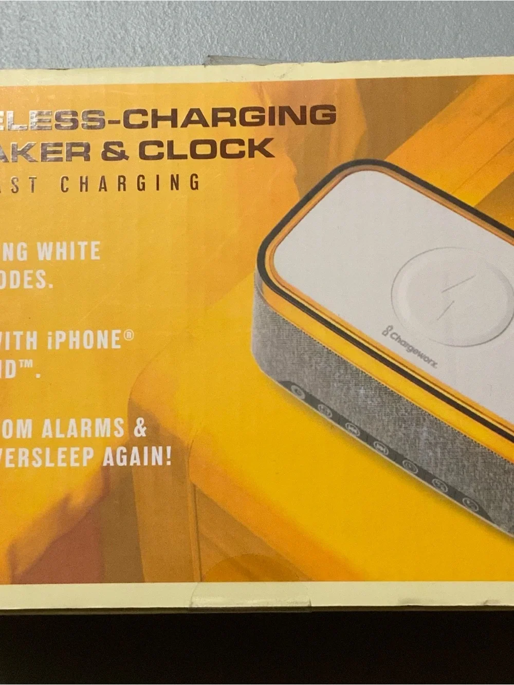 Wireless Charging Speaker & Clock - Gray